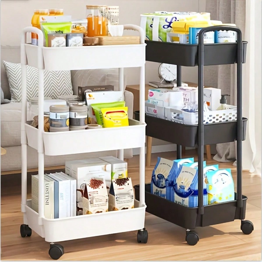 Home Office Furniture Sets - Трехуровневая передвижная тележка с выдвижным ящиком,