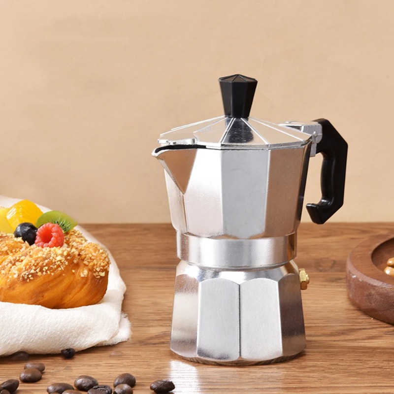 Home Office Moka - Портативная восьмиугольная алюминиевая кофеварка Мока для