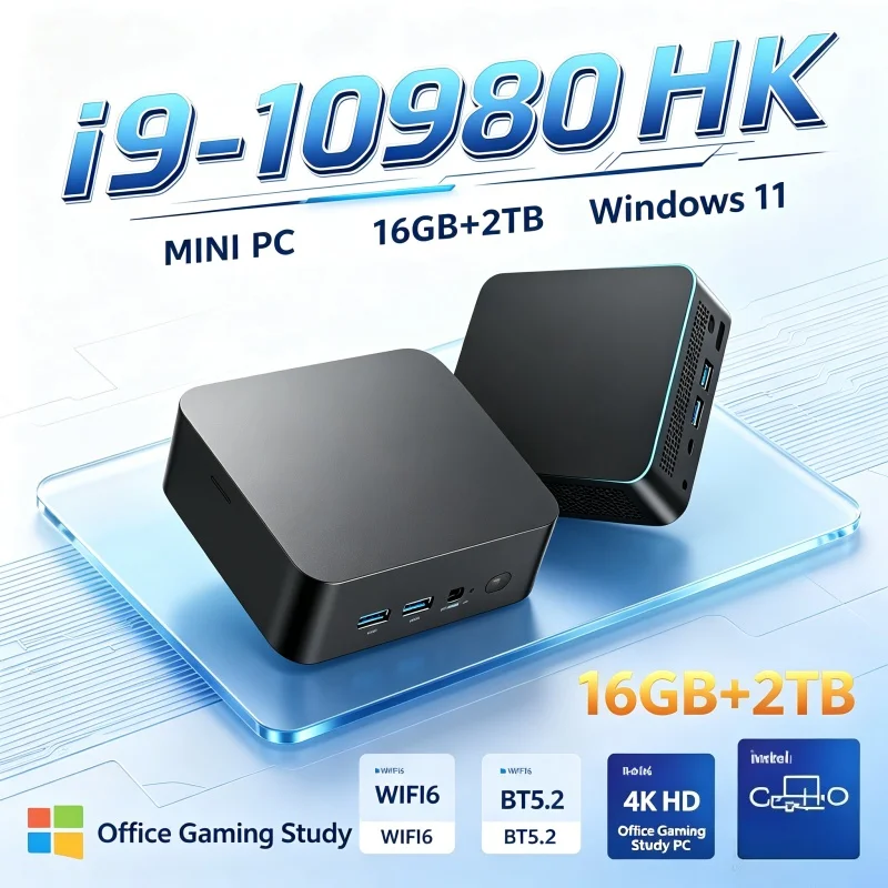 Home Office Windows 11 - Мини-ПК Intel Core I9-10980HK, 16 ГБ