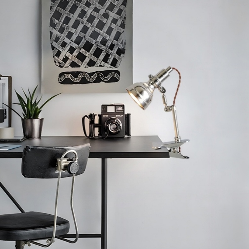Home Office Industrial Style - Современный стиль, промышленный зажим, алюминиевый светильник