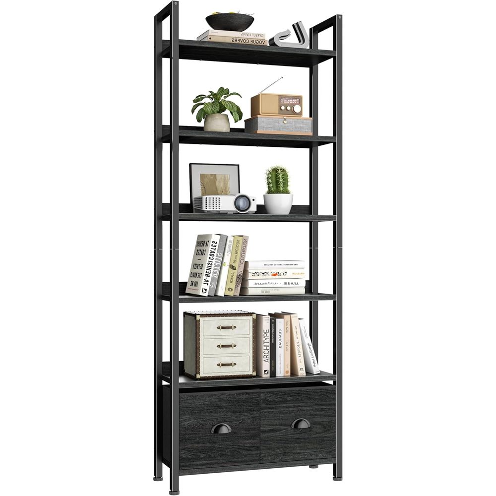 Home Office Industrial Style - Высокий книжный шкаф с 6 полками