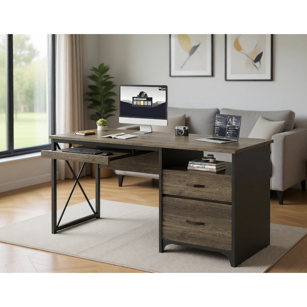55-дюймовый стол в индустриаль – обзор и цена Home Office Industrial Style