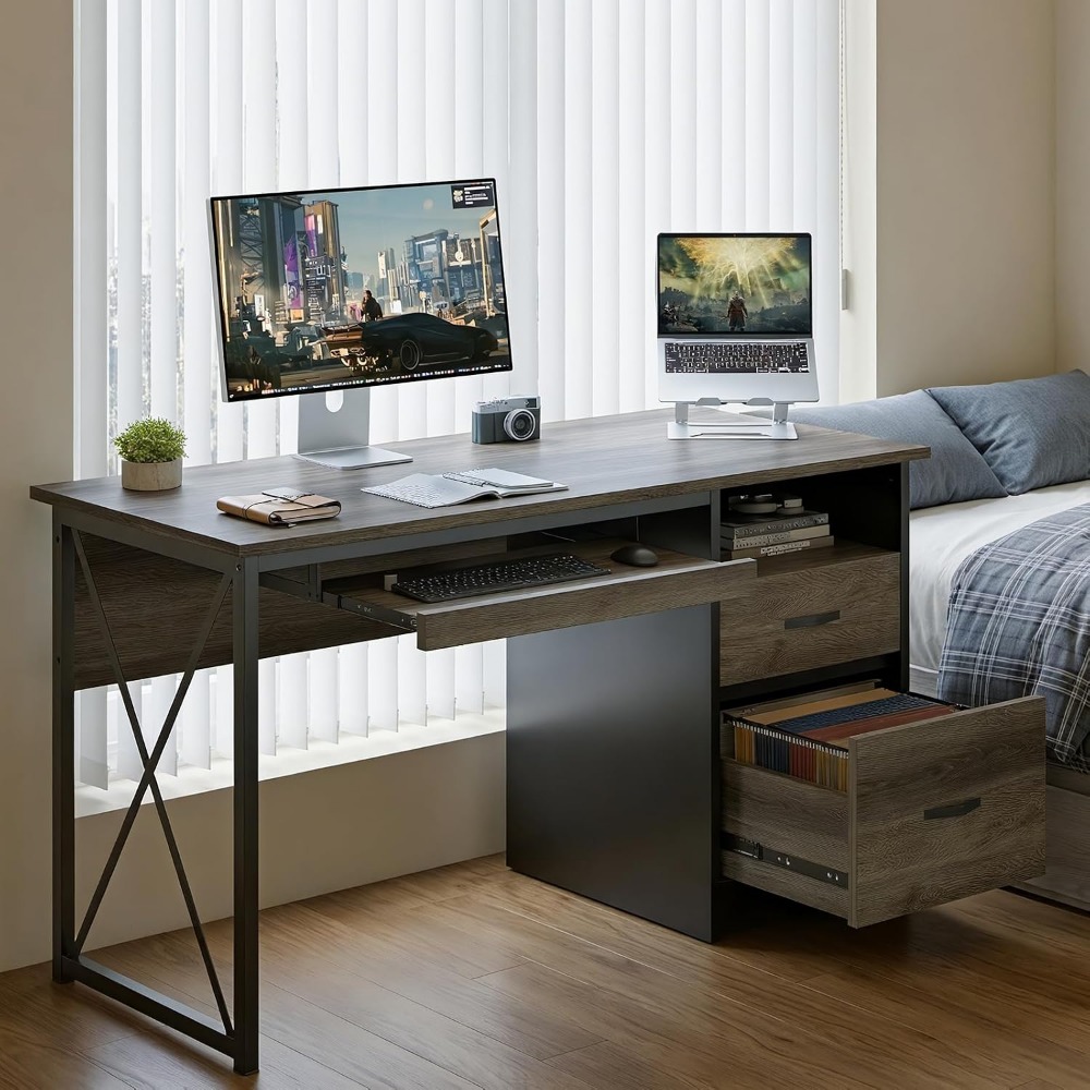 55-дюймовый стол в индустриаль – обзор и цена Home Office Industrial Style