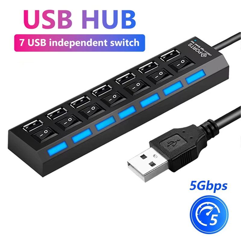 7-портовый USB 2.0-хаб-разветв – обзор и цена Home Office Setup